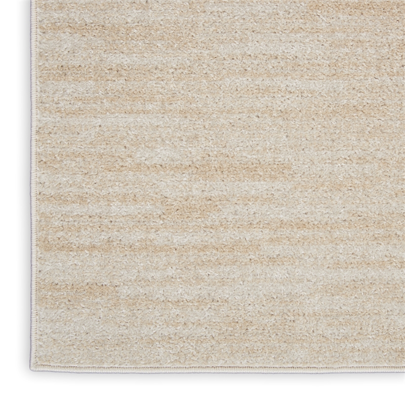 Pemberly Row Contemporary 5' Square Ivory Beige Indoor/Outdoor Rug