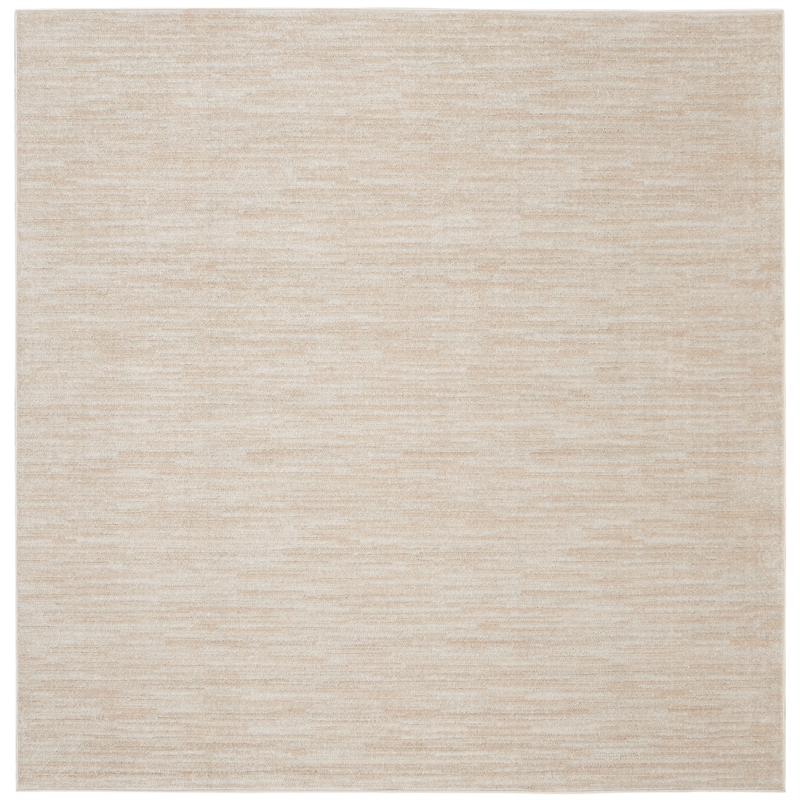 Pemberly Row Contemporary 5' Square Ivory Beige Indoor/Outdoor Rug
