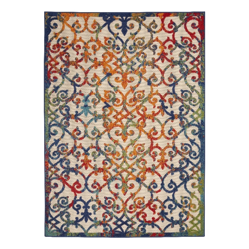 Pemberly Row 7'x10' Multicolor Indoor/Outdoor Polypropylene Rug
