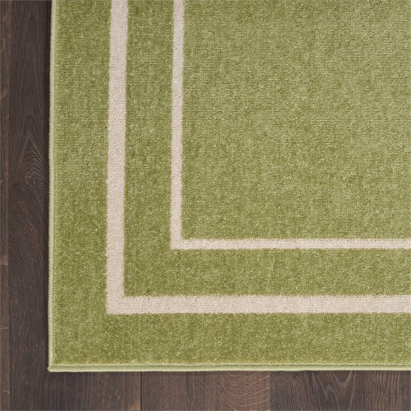 Pemberly Row 6'x9' Green Ivory Contemporary Polypropylene Rug