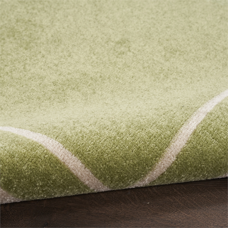Pemberly Row 6'x9' Green Ivory Contemporary Polypropylene Rug