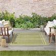 Pemberly Row 6'x9' Green Ivory Contemporary Polypropylene Rug