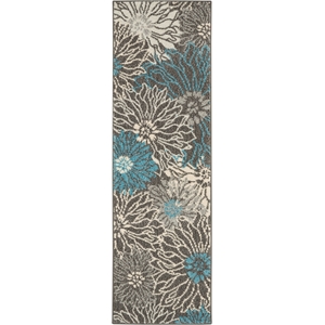 Pemberly Row Modern / Contemporary 1'10&quotx6' Charcoal/Blue Indoor Rug