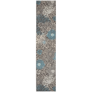 Pemberly Row Modern / Contemporary 2'2&quotx10' Charcoal/Blue Indoor Rug