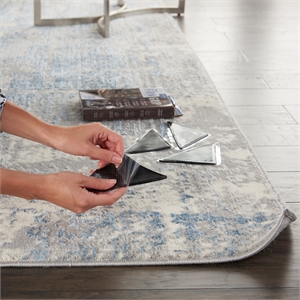 Pemberly Row Transitional Rug Gripper 8-Piece in Black for Indoor Rug