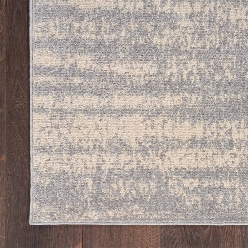 Pemberly Row Modern / Contemporary 4'x6' Grey/Beige Plush Rug