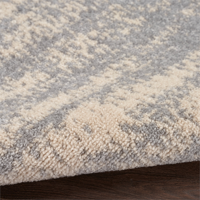 Pemberly Row Modern / Contemporary 4'x6' Grey/Beige Plush Rug