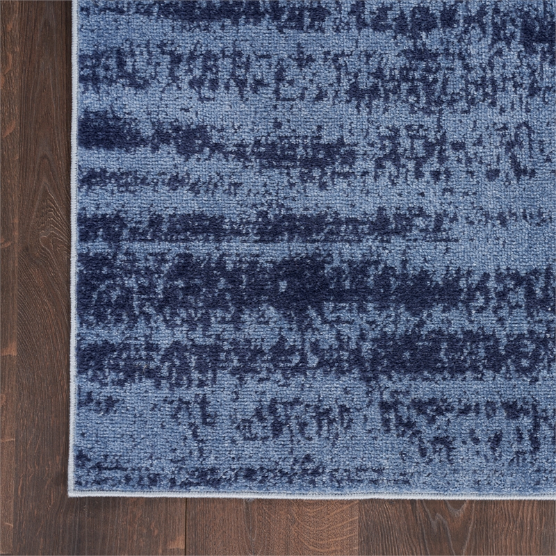 Pemberly Row Modern / Contemporary 4'x6' Denim Blue Plush Rug