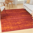 Pemberly Row Modern / Contemporary 4'x6' Red Finish Plush Rug