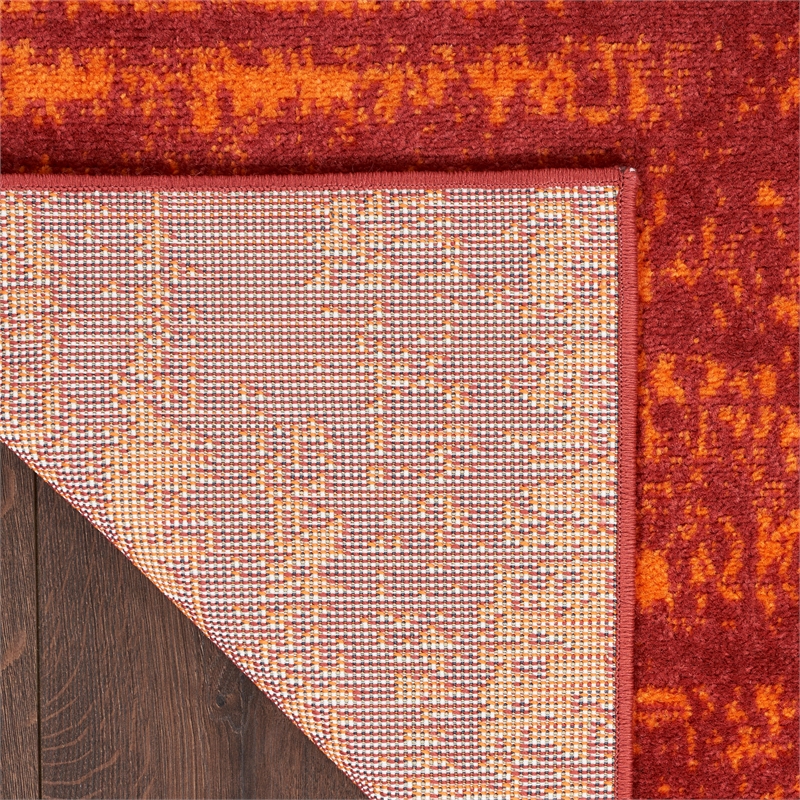 Pemberly Row Modern / Contemporary 4'x6' Red Finish Plush Rug