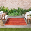 Pemberly Row Modern / Contemporary 4'x6' Red Finish Plush Rug