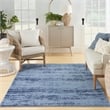 Pemberly Row Modern / Contemporary 5'x7' Denim Blue Plush Rug