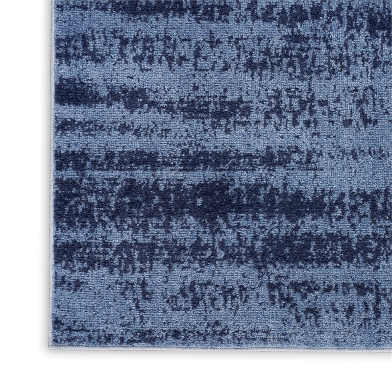 Pemberly Row Modern / Contemporary 6'x9' Denim Blue Plush Rug