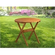 Pemberly Row Traditional Acacia Wood Round Table in Natural Oil finish