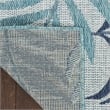 Pemberly Row Contemporary Home Garden Oasis 9'x12' Blue Area Rug