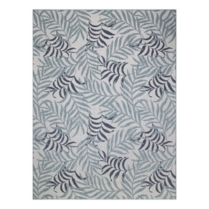 Pemberly Row Contemporary Home Garden Oasis 9'x12' Blue Area Rug