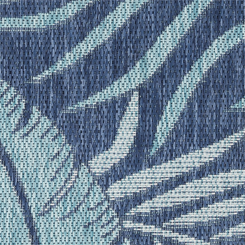 Pemberly Row Contemporary Home Garden Oasis 9'x12' Navy Area Rug