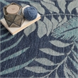 Pemberly Row Contemporary Home Garden Oasis 9'x12' Navy Area Rug