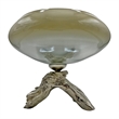 Pemberly Row 14-inch Wide Handmade Aluminum and Glass Artistic Round Bowl Brown