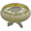 Pemberly Row 14-inch Wide Handmade Aluminum and Glass Artistic Round Bowl Brown