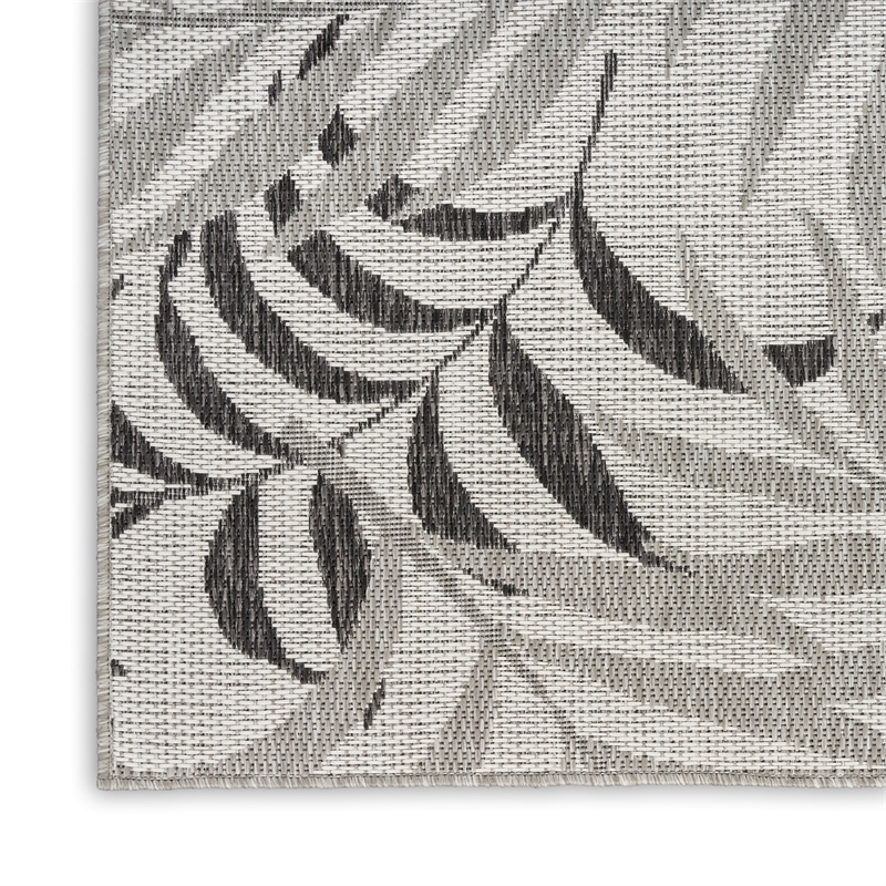 Pemberly Row Contemporary Home Garden Oasis 9'x12' Grey Area Rug