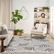 Pemberly Row Contemporary Home Garden Oasis 9'x12' Grey Area Rug
