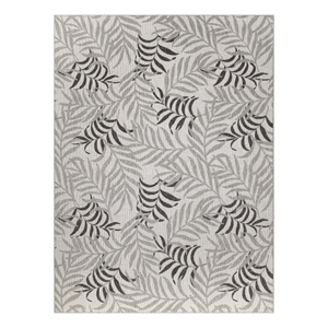 Pemberly Row Contemporary Home Garden Oasis 9'x12' Grey Area Rug