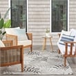 Pemberly Row Contemporary Home Garden Oasis 8'x10' Grey Area Rug