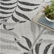 Pemberly Row Contemporary Home Garden Oasis 8'x10' Grey Area Rug