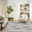 Pemberly Row Contemporary Home Garden Oasis 8'x10' Grey Area Rug