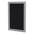 Pemberly Row Aluminum 1 Door Enclosed Bulletin Board in Black - 3'x 2'