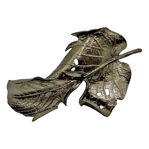 Pemberly Row Decorative Handmade Aluminum Abstract Leaf Sculpture in Bronze