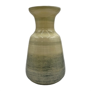 Pemberly Row Decorative Handmade Glass Modern Jug Flower Vase in Green