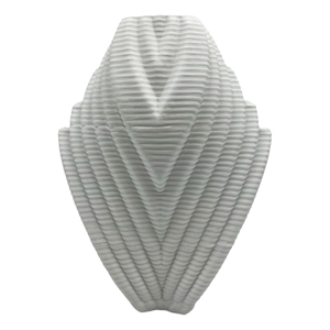 Pemberly Row Contemporary 8-inch Tall White Ceramic Vase in White
