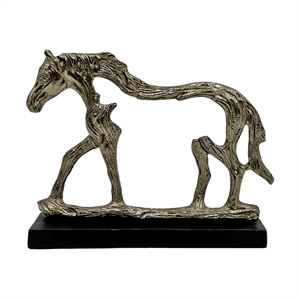 Pemberly Row Decorative Handmade Aluminum Modern Horse Outline Sculpture Bronze