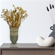 Pemberly Row Decorative Handmade Aluminum Glass Marble Cup Flower Vase in Green