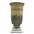 Pemberly Row Decorative Handmade Aluminum Glass Marble Cup Flower Vase in Green