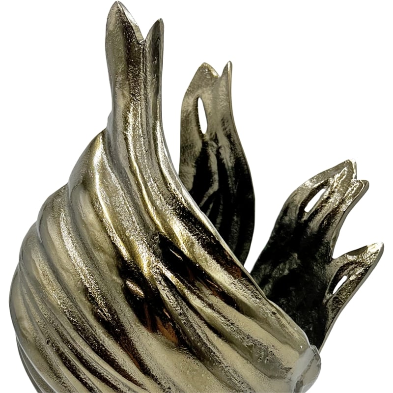 Pemberly Row Decorative Handmade Aluminum Abstract Swirl Sculpture in Bronze
