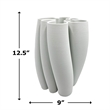 Pemberly Row Contemporary 11-inch Tall White Ceramic Vase in White