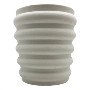 Pemberly Row Modern / Contemporary Beige Ceramic Vase in Beige
