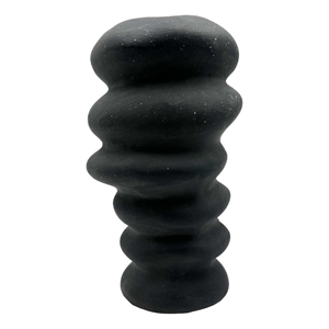 Pemberly Row Contemporary 9-inch Tall Black Ceramic Vase in Black