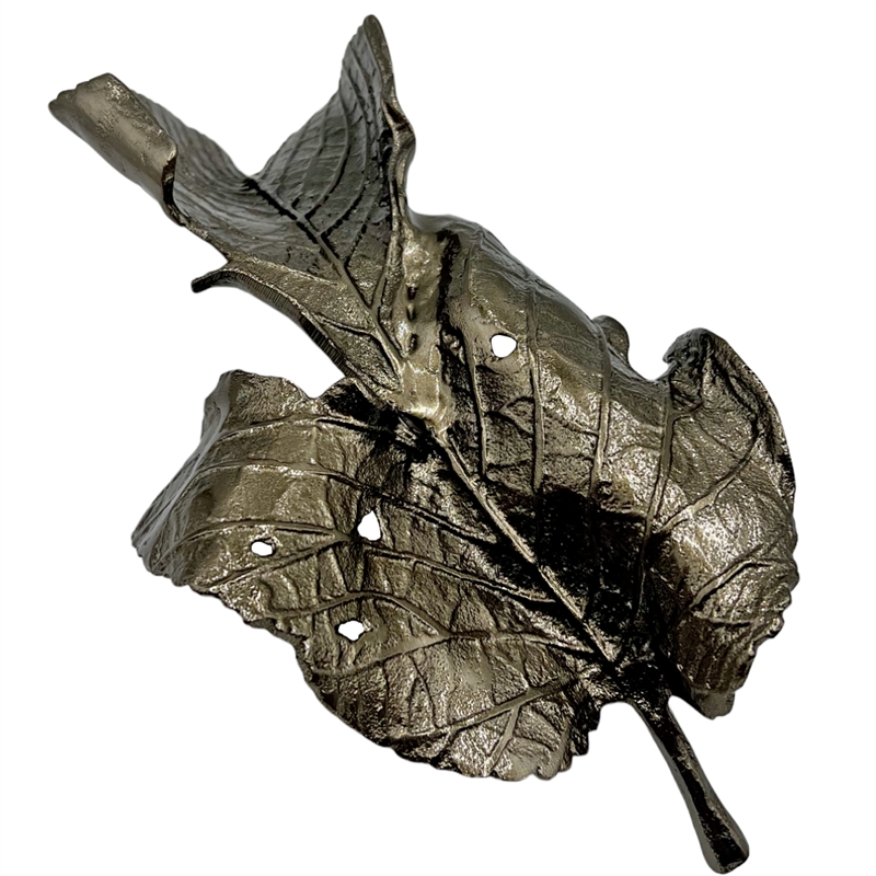 Pemberly Row Decorative Handmade Aluminum Modern Abstract Leaf Sculpture Bronze