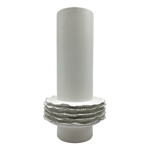 Pemberly Row 14-inch Tall Modern White Ceramic Vase in White
