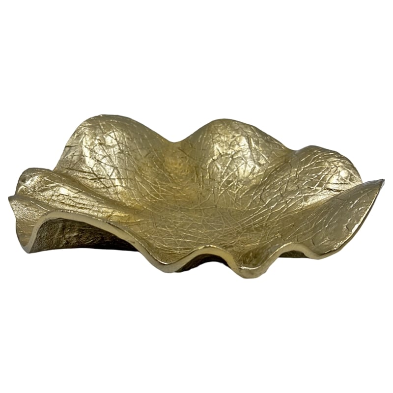 Pemberly Row Decorative Handmade Aluminum Flower Bowl in Gold