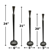 Pemberly Row Set of 3 Decorative Handmade Aluminum CandleHolders in Bronze
