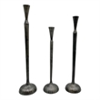 Pemberly Row Set of 3 Decorative Handmade Aluminum CandleHolders in Bronze