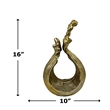 Pemberly Row Decorative Handmade Aluminum Modern Flower Sculpture in Gold