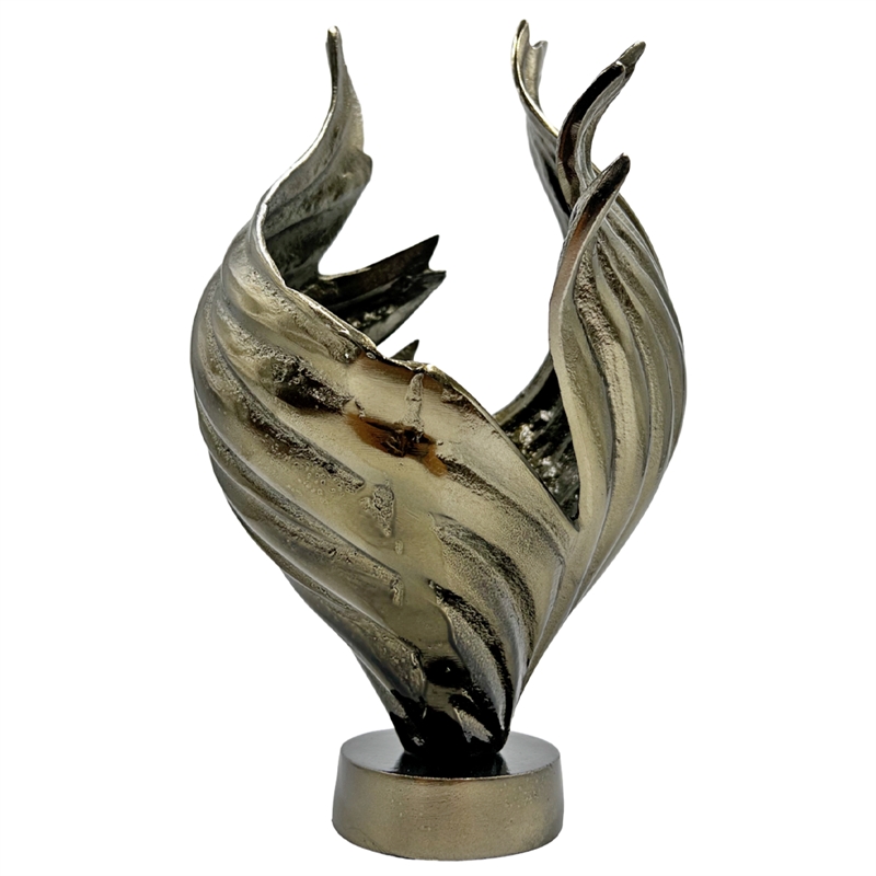 Pemberly Row Decorative Handmade Aluminum Abstract Swirl Sculpture in Bronze