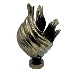 Pemberly Row Decorative Handmade Aluminum Abstract Swirl Sculpture in Bronze