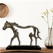 Pemberly Row Decorative Handmade Aluminum Horse Outline Sculpture in Bronze